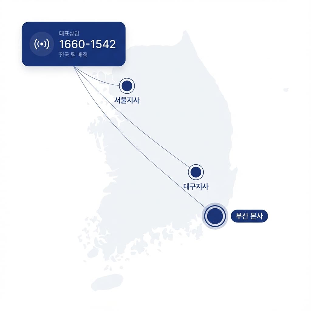 전국 네트워크 지도 - 대표상담 1660-1542